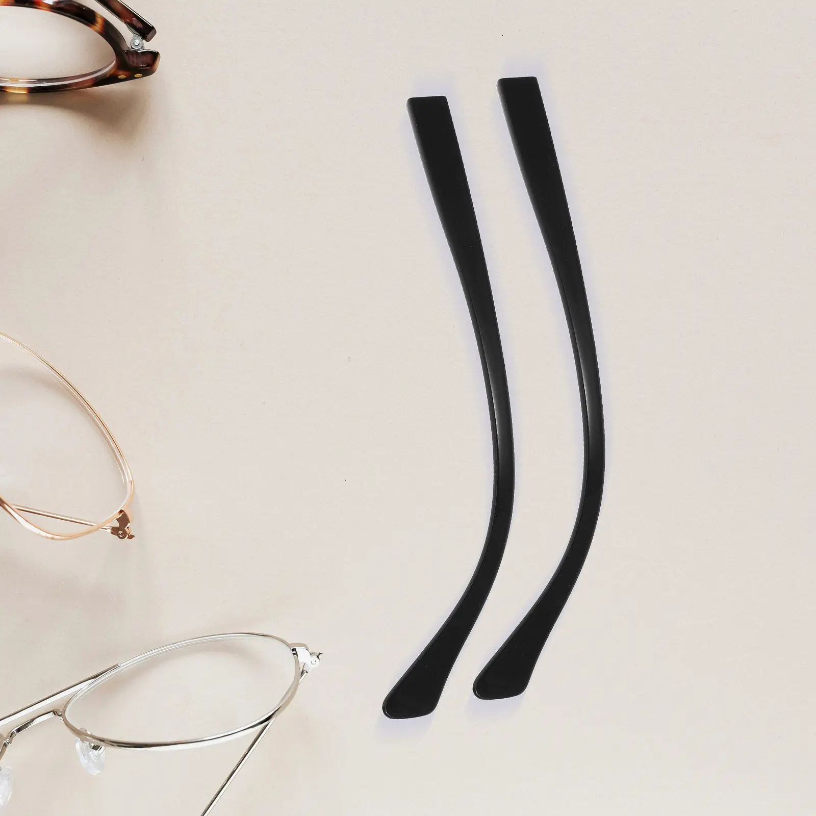 

1Pair High Strength Wear Resistant Eyeglass Arm Replacement Temple Legs Skin Friendly Comfortable No Pinch Universal Glasses