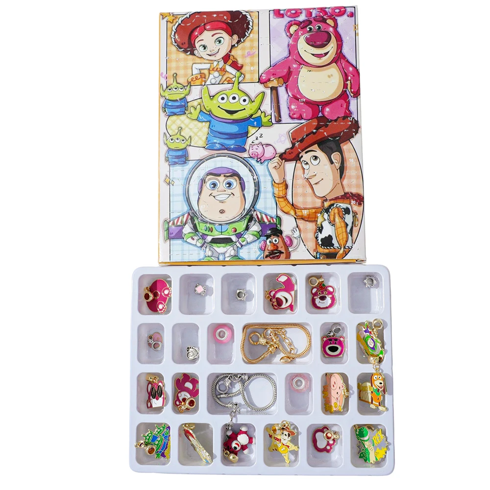 Disney Cartoon Toy Story Lotso Series Bead Pendant DIY Bracelet Blind Box Party Toy Gift Kawaii Accessory