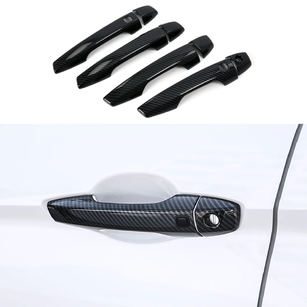 

Carbon fiber Chrome Carbon fiberDoor Handle Cover Decoration for Mitsubishi Outlander 2022, 2023, 2024 Accessories