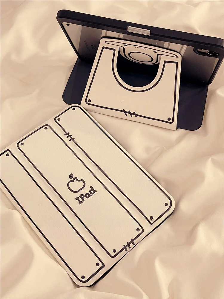 

Простой защитный чехол для iPad Hand-Dn Line со слотом для ручки, вращение на 360°, поддержка защиты от падения для iPad Air 7/6, iPad 0,9