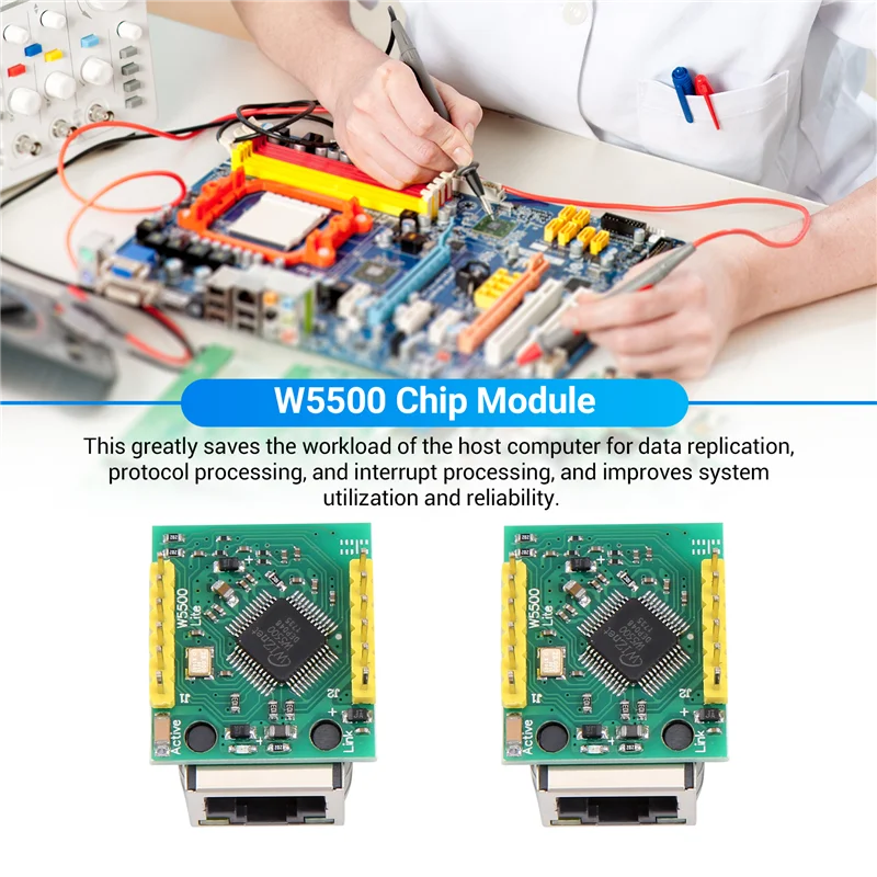 

2PCS/LOT USR-ES1 W5500 Chip New SPI To LAN/ Ethernet Converter TCP/IP Mod Module