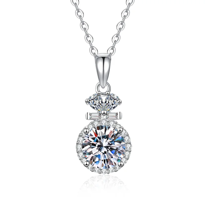 

ZFSILVER Fashion Trendy Classic 925 Silver 1ct Moissanite Wishes Bottle Necklace For Charms Women Accessories Jewelry Gift XL481