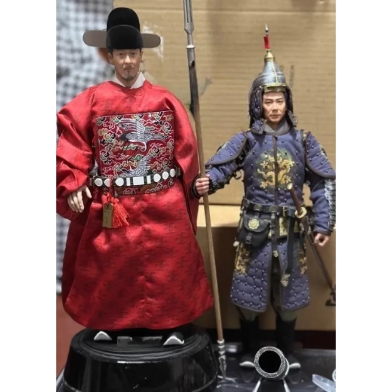 Wj90001 1/6 escala dinastia ming uniformes masculinos antigos conjunto de roupas de serviço militar/oficial para figuras de ação de 12 "acessório corporal