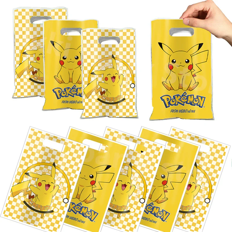 Pokemon Party Bags 16.5*25cm Pikachu Birthday Candy Bag Loot Bag Birthday Party Supplies Decorations Kids Toys Gift Party Favors