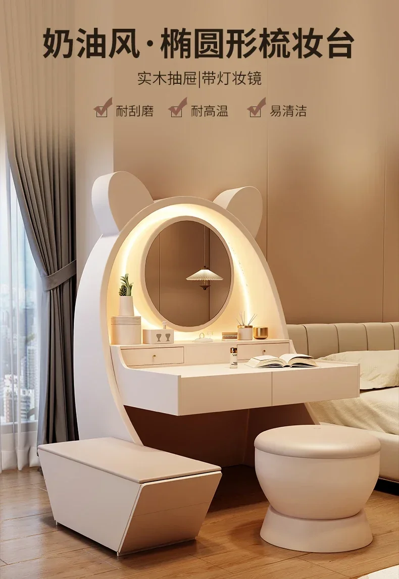 

Комод Прикроватная тумбочка Комод двойного назначения в кремовом стиле