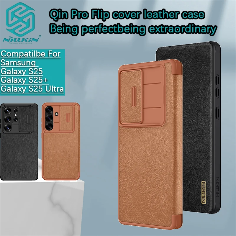 

For Samsung Galaxy S25 Plus Case/S25 Ultra Flip/S25 Nillkin Qin Pro PU leather Flip cover Shockproof phone case protective cover