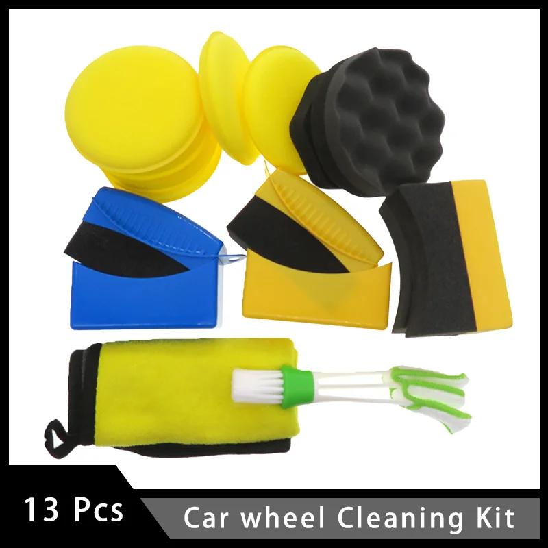 

13 Pcs Car Wheel Tire Brush Set to Satisfy Car’s Internal and External Wheel Beauty and Cleaning for Car Truck Motorcycle