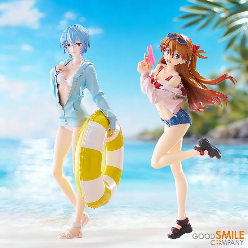 

GOOD SMILE COMPANY POP UP PARADE BEACH QUEENS L Ayanami Rei , Soryu Asuka Langrey Anime Action Figures Toys Collectible Gifts