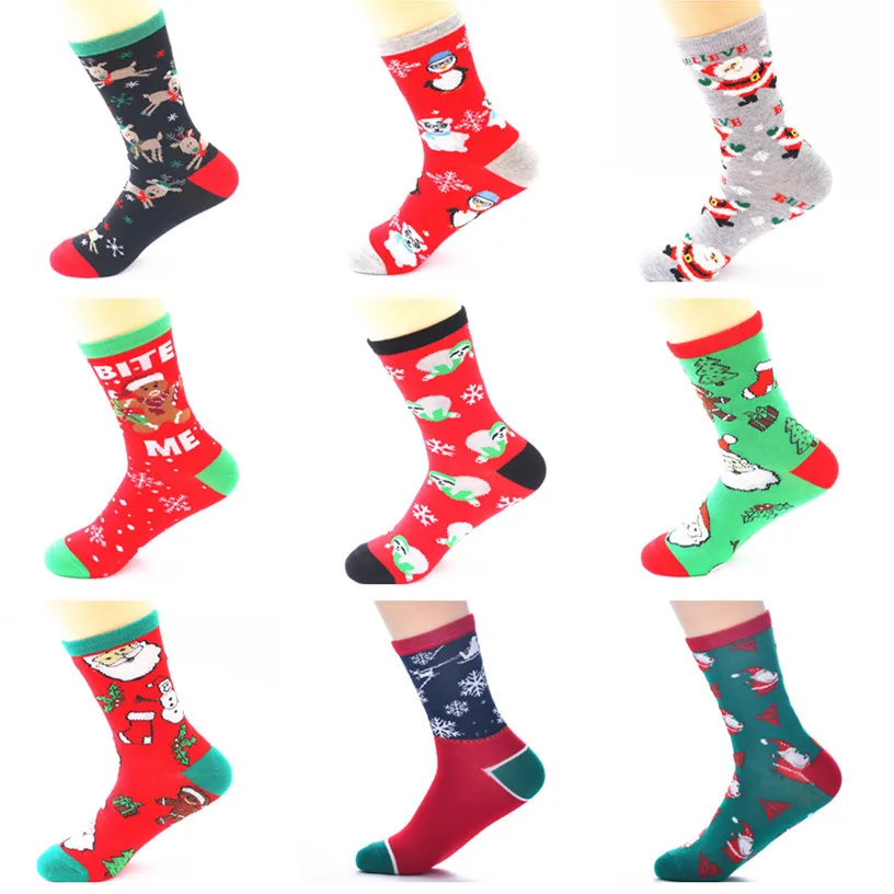 20pr Christmas Stockings  Women's Socks Old Elk Batch Women's Mid-Calf Christmas Stockings New Year Socks Pure-Cotton Socks 13