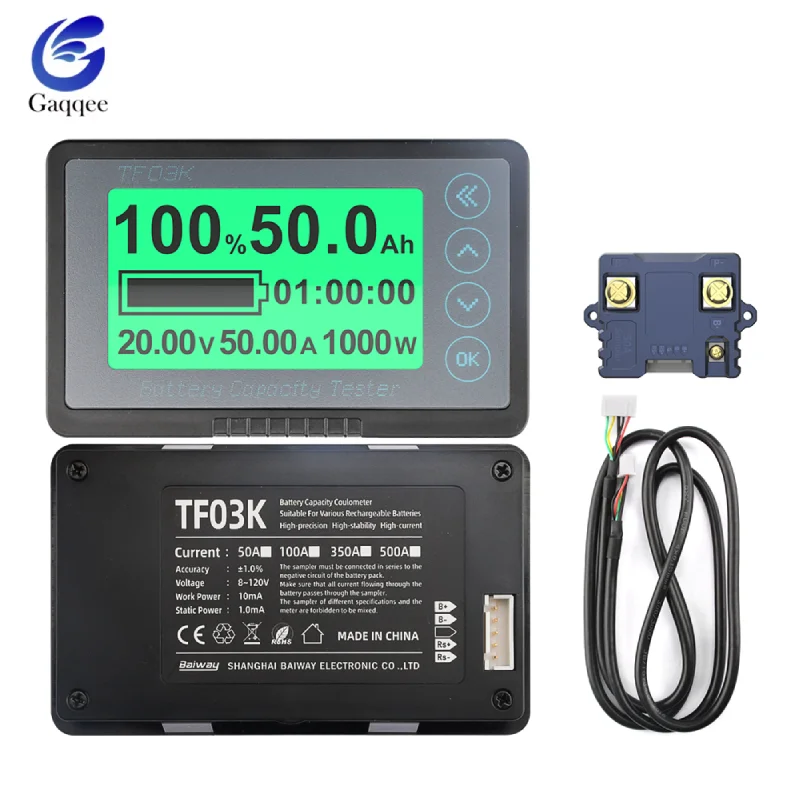 100A 120V TF03K Coulomb Teller Meter Batterij Capaciteit Indicator Digitale Voltmeter Spanning Stroom Meter Auto Batterij Detector