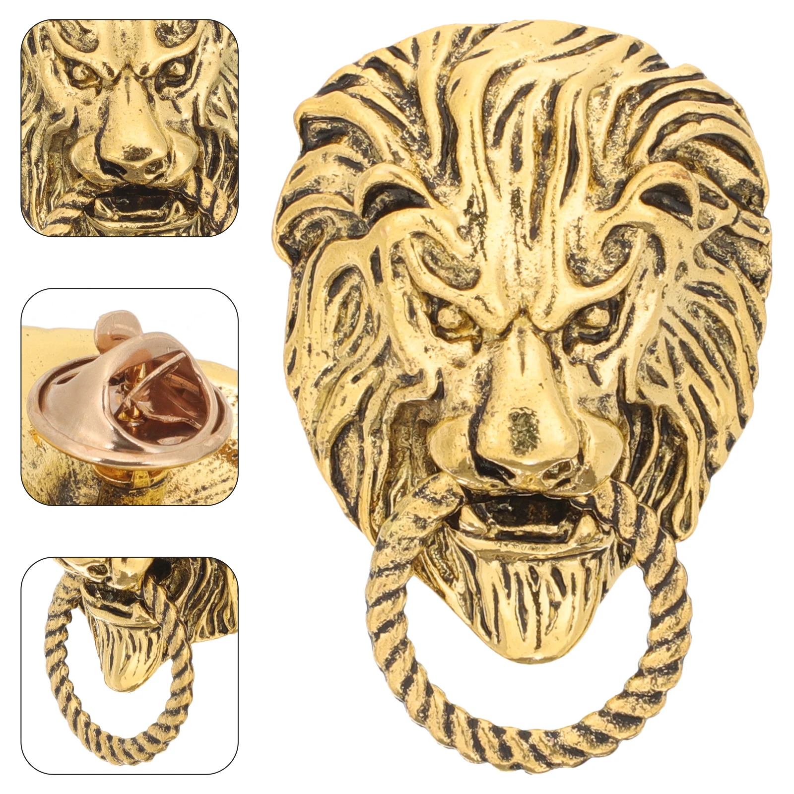 

Retro Lion Badge Brooch Pin for Men Exquisite Decorative Clothing Accessory Lapel Suit Pins Jackets Animal Fashion Accessory