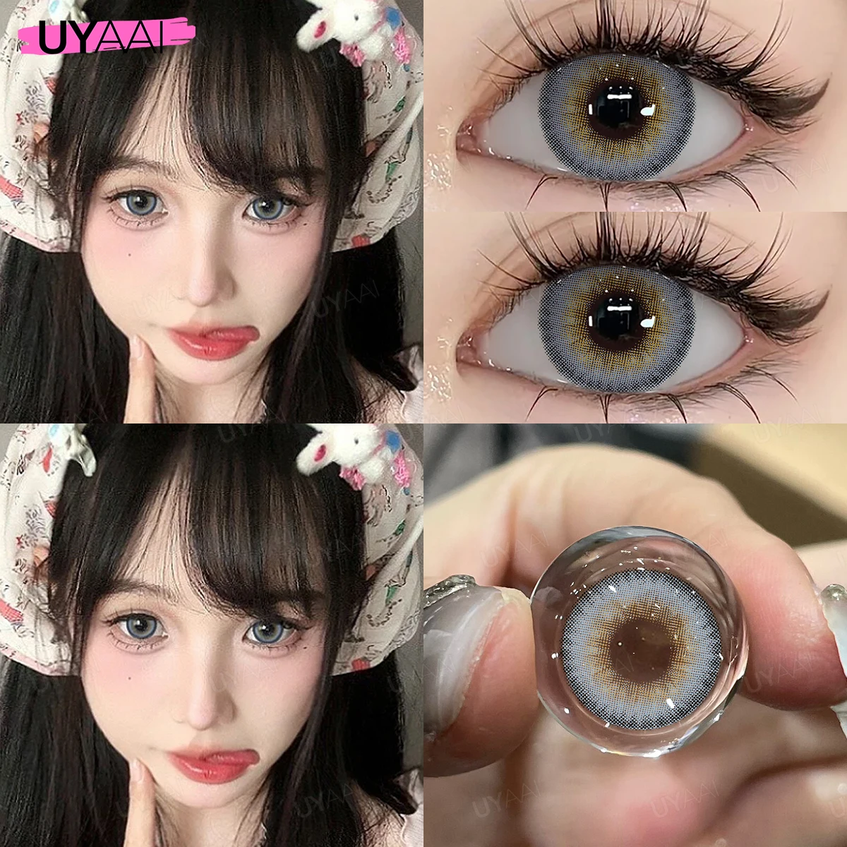 UYAAI pupilas de colores de alta calidad para ojos lentes hermosas lentes suaves cómodas de llevar lentes Y2K