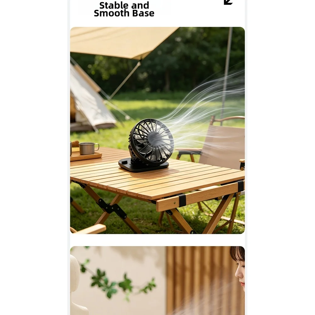 USB Rechargeable Clip Fan for Hats Solar Powered Portable Outdoor Cooling Fan for Camping Fishing 7.5x6.5x8.5cm