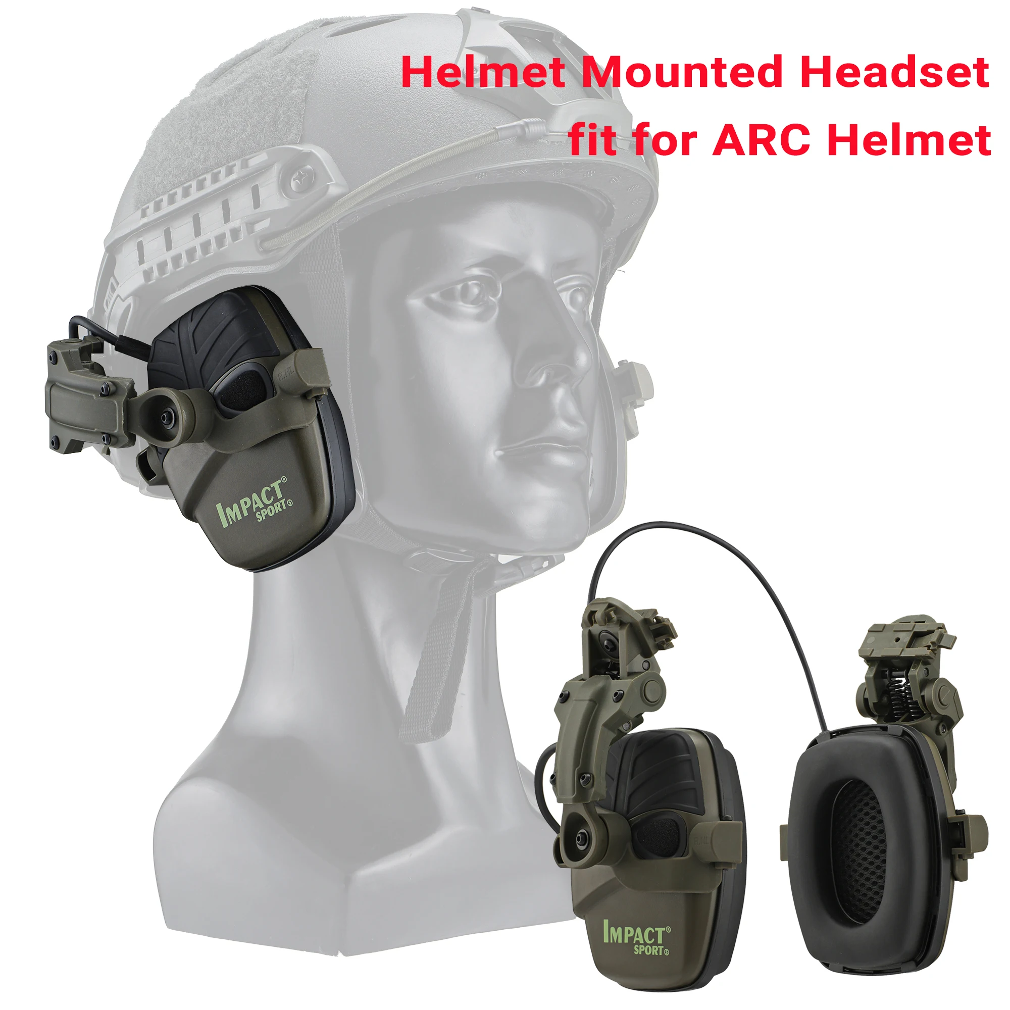 

ARM NEXT Army Shooting Earmuffs Tactical Helmet Headset Electronic Hearing Protector Equipped with ARC Rail