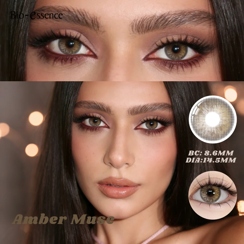 Bio-essence Neue Braune Serie Kontaktlinsen Realistische Pupillengrößen Natürlich Aussehende Linsen Große Augen Kosmetische Make-up-Linsen 14,5mm Jahreslinsen
