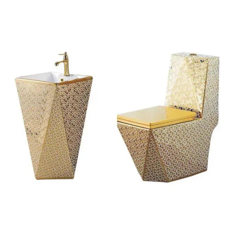 

Golden Bathroom Ceramic Commode Water Closet Combined Cerami