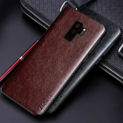 Luxury PU leather Case for Samsung Galaxy S9 S8 Plus coque Business solid color phone cover for Samsung Galaxy S9 Plus case