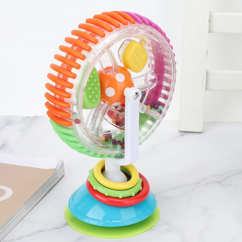Handheld Colorful Baby Rattle Rotating Baby Chair Stroller Toy with Sunction CupBaby Toy