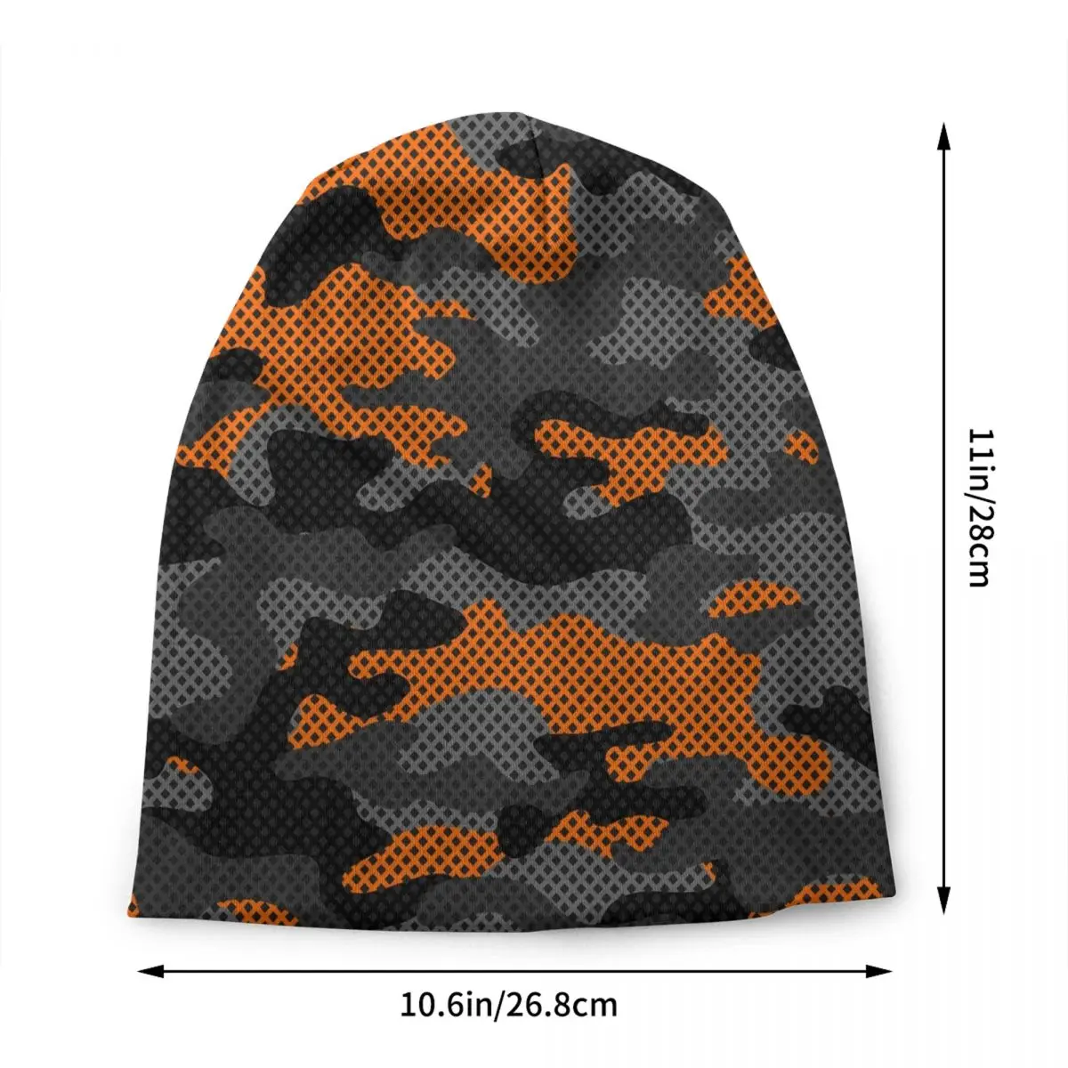 Camouflage Dark Black Orange Camo Skullies Beanies Caps Hip Hop Winter Warm Men Women Knitted Hat Adult Unisex Bonnet Hats view 2