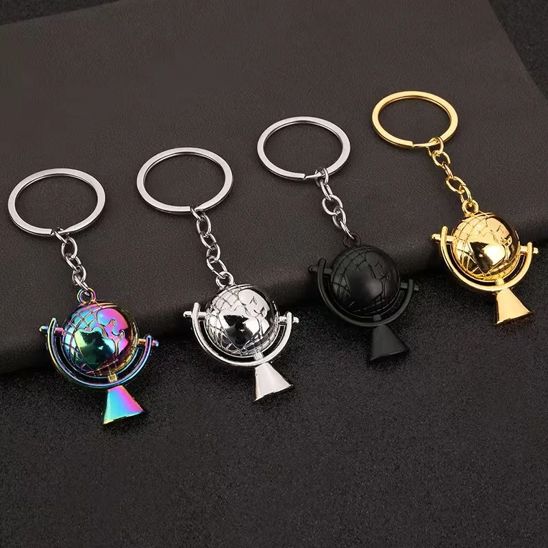 

100pcs/Lot Metal Tellurion Keychain Globe Keyring Gift For Student