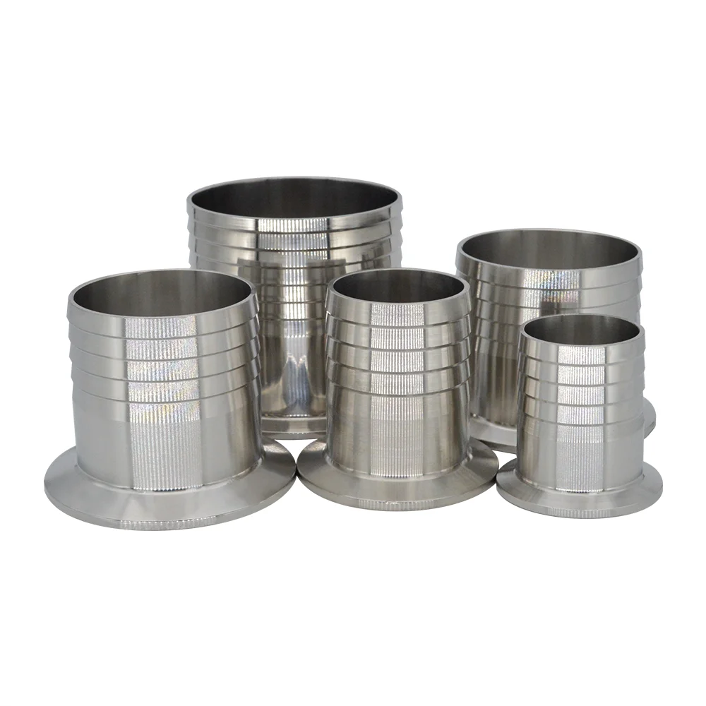 Tri Clamp to 38mm 51mm 102mm Hose Barbed Adapter 304 Stainless Steel Sanitary Hose Pipe Fitting Home Brewing