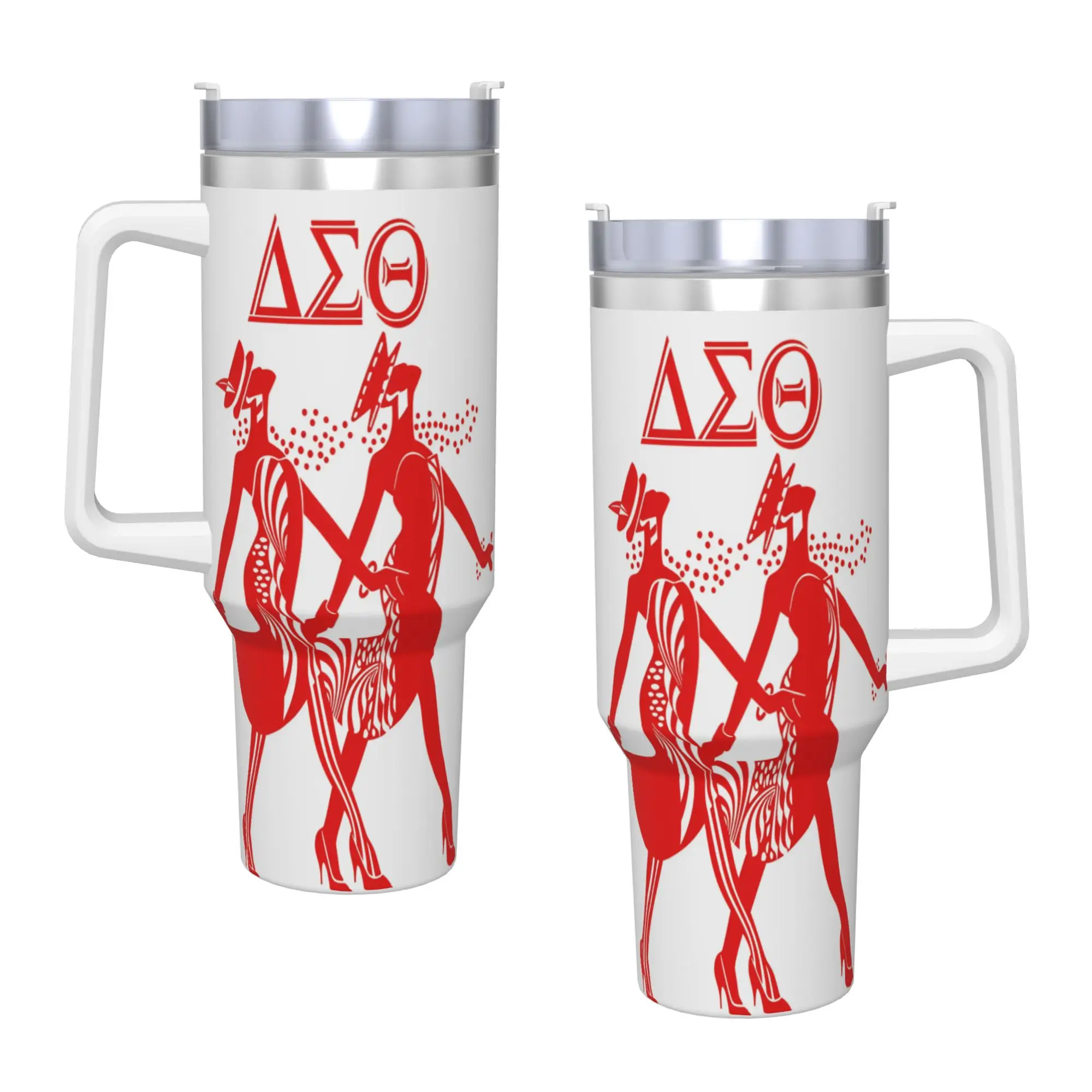D-Delta Sigma Theta Tumbler  Cold and Hot Water Bottle Leakproof Stainless Steel Coffee Mug Graphic Travelist Car Mugs