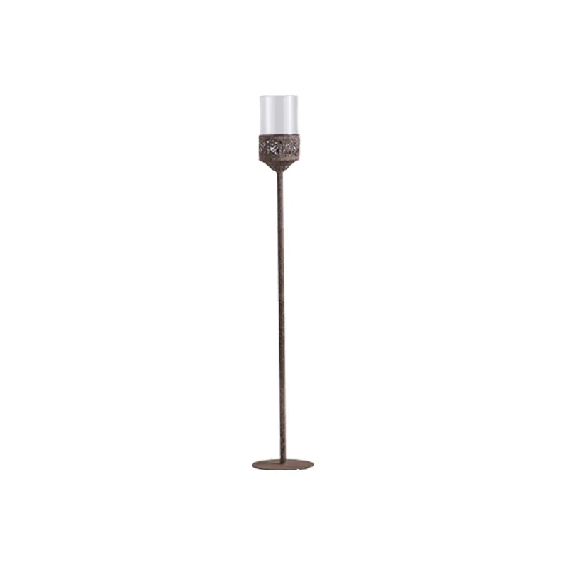 

American retro windproof floor candle holder wrought iron old handicraft candle holder