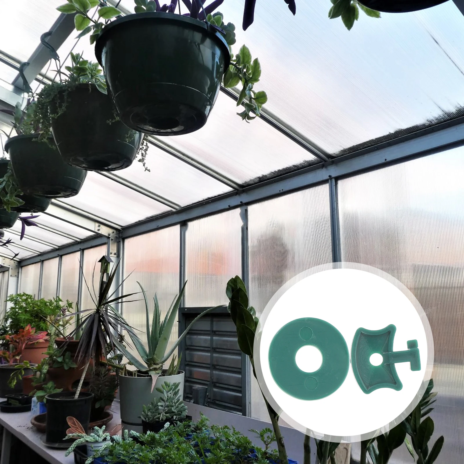 

100 Sets Greenhouse Clips Durable Premium Material Washers Frame Secure Suitable Greenhouses Hanging Plants Pots Baskets