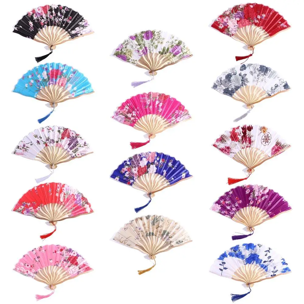 1 pcs Multi-pattern Flower Japanese Style Personalized Summer Gift Fan Crafts Dance Hand Fan Home Decoration Folding Fan