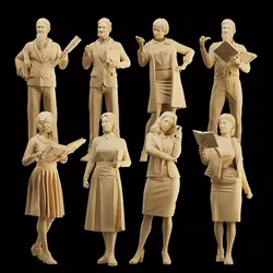 3D Printed 1/64 1/43 1/35 Professor Scholar Student Figure Mini Diorama Street Scene Sand Table Photography Prop Model for Cars