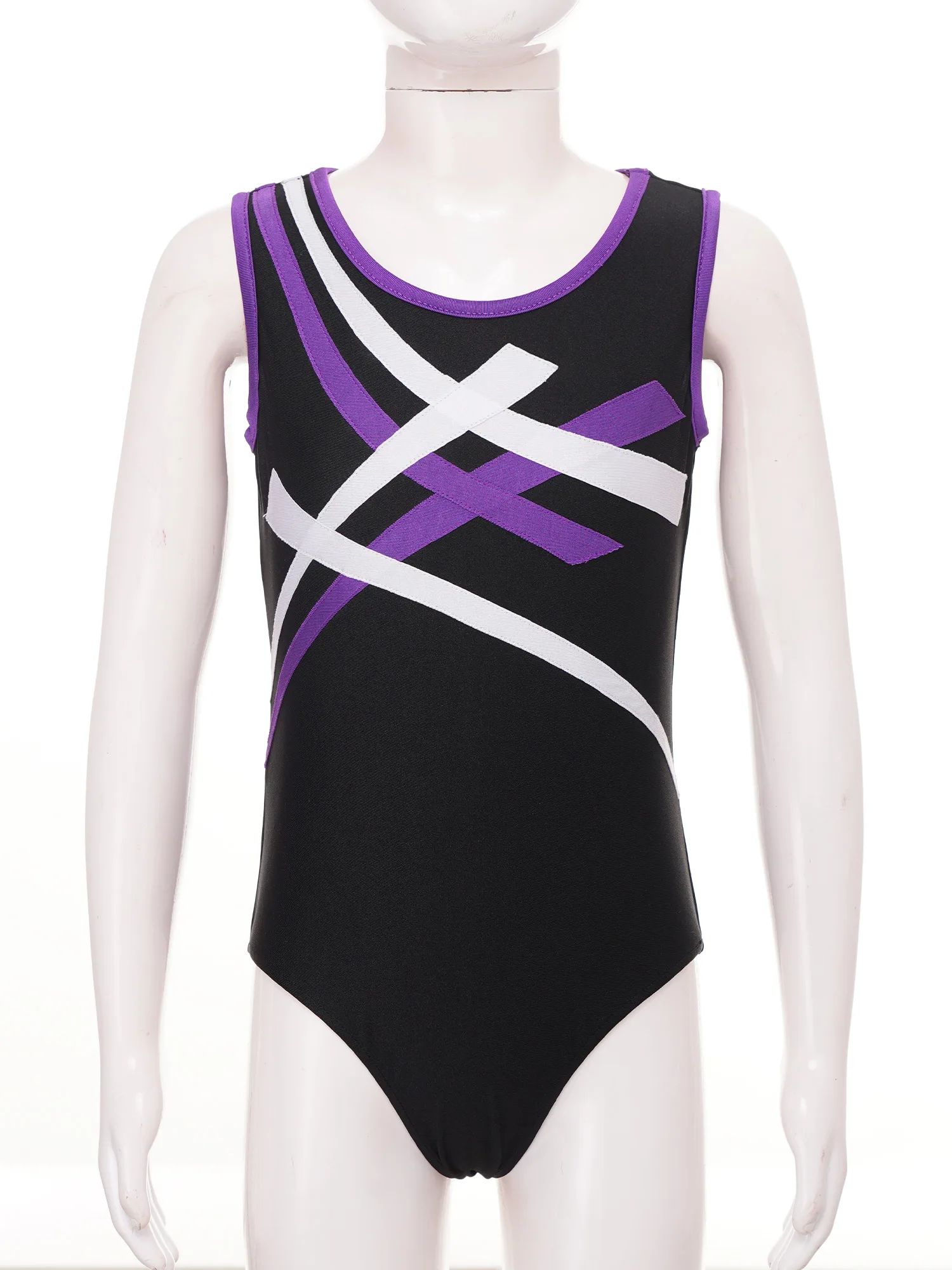 Kids Boys Rhythmic Gymnastics Leotard Ballet Dance Acrobatics Figure Skating Performance Costume Sleeveless Athletic Bodysuit