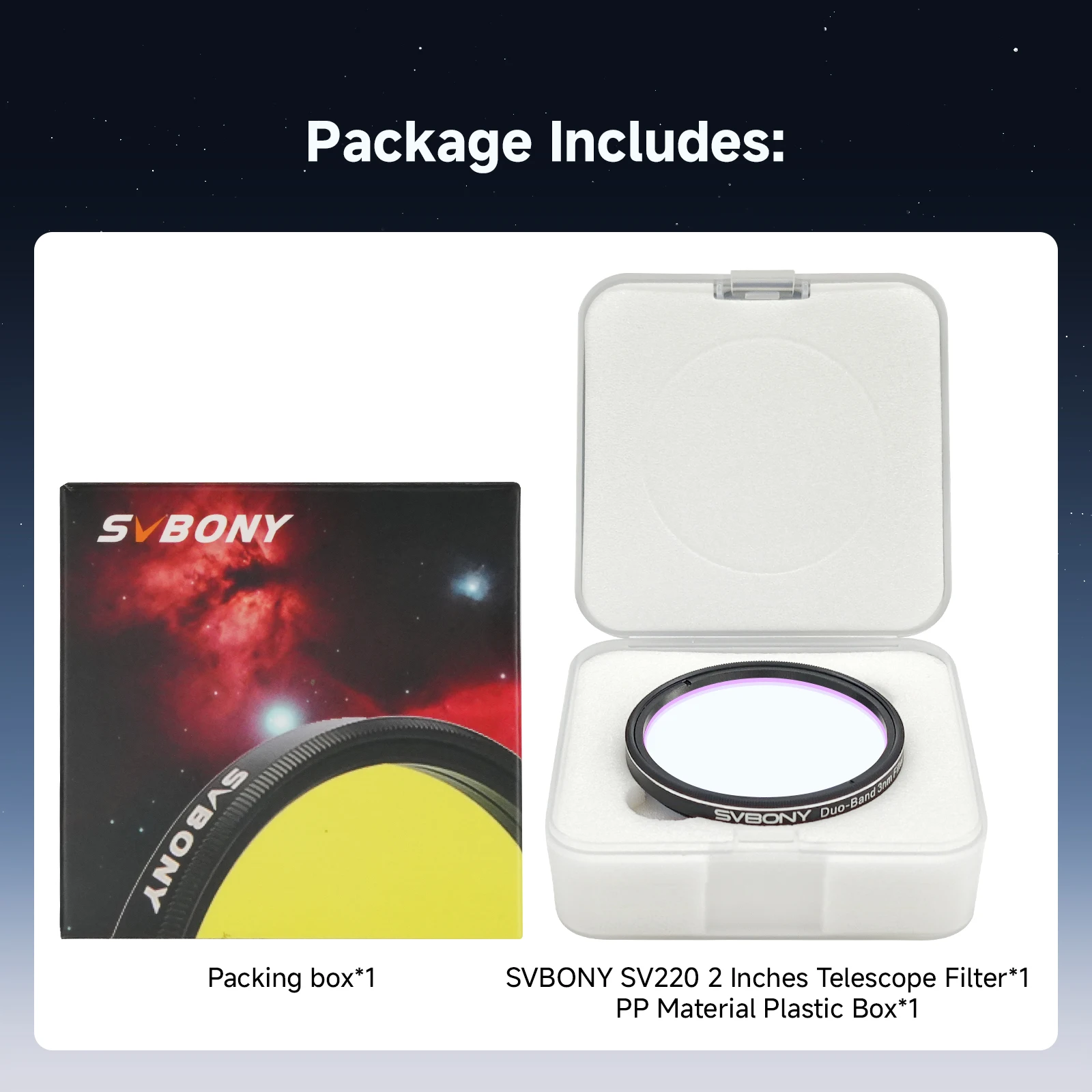 Svbony SV220 Teleskopfilter, H-Alpha und OIII, 3 nm Dualband 1,25 Zoll/2 Zoll Nebelfilter für Astrofotografie – Detail 21