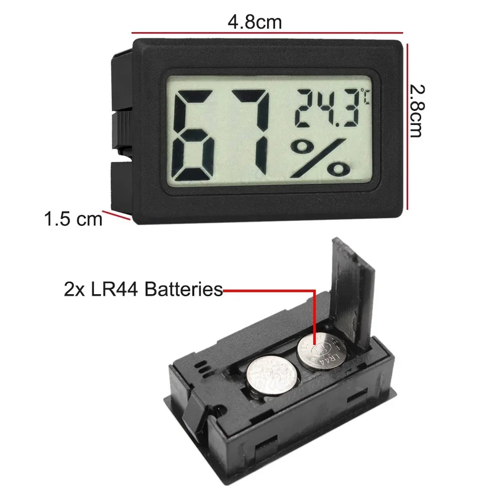 Mini Indoor Digital Hygrometer Thermometer Home LCD Display Temperature Outdoor Hygrometer Display (℉) Display (℃) 1PC