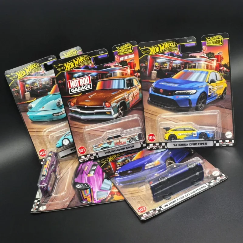 

Коллекционная модель автомобиля Hot Wheels Premium GJT68 Boulevard W Case Series Ford Porsche, литая под давлением, с металлическим кузовом, игрушка-сюрприз