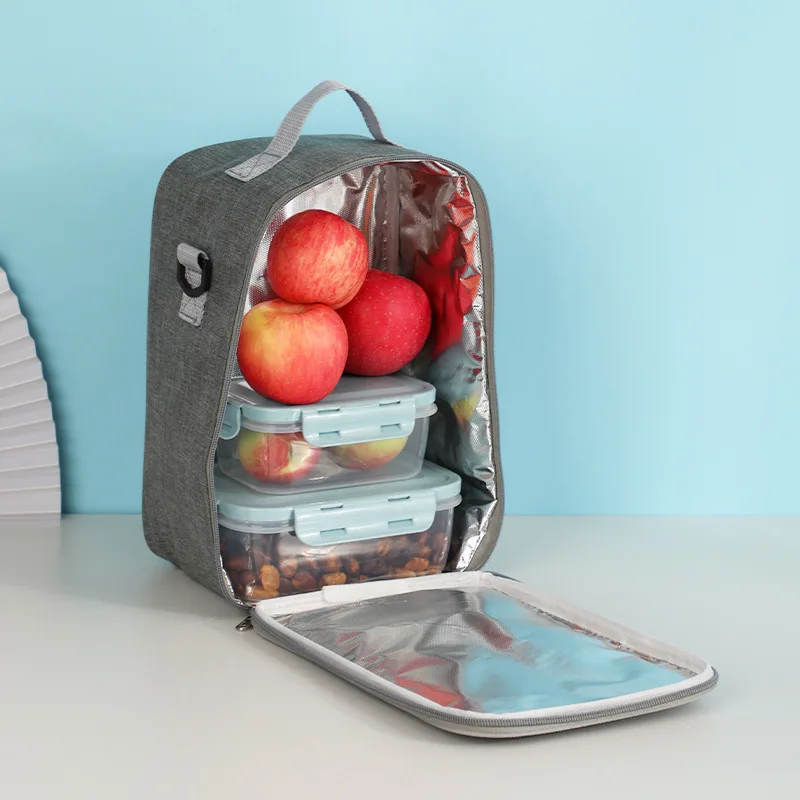 Draagbare Picknick Geïsoleerde Tas Grote Capaciteit Vierkante Lunchbox Thermische Zak Koeler Ice Pack Werk Voedsel Drager Voor Vrouwen Kinderen