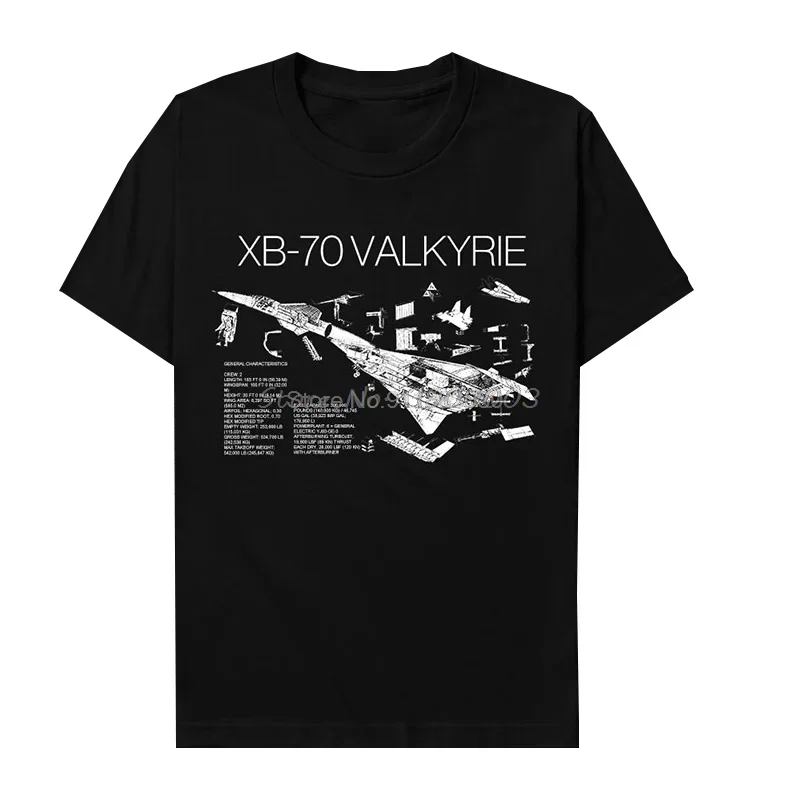 Summer Cotton Short Sleeve Unisex T Shirt Oversized Streetwear Tees USAF XB-70 Valkyrie Strategic Bomber Printed Men's T-Shirt