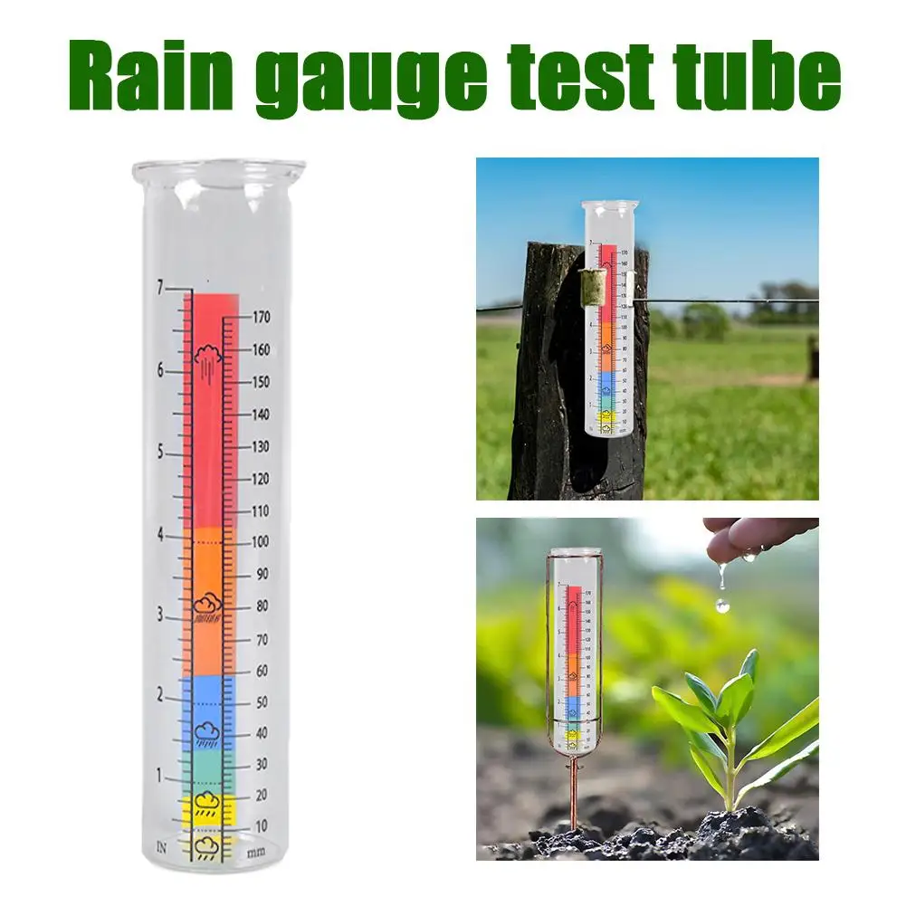 Multifunctional Bicolor Glass Rain Gauge Beautiful Test Tube Flowers Plants For Yard Garden Deck Lawn Landsca I3b0