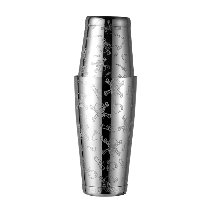 

500ml/800ml Engraving Skull Stainless Steel Cocktail Boston Bar Shaker Bar Tools Barware