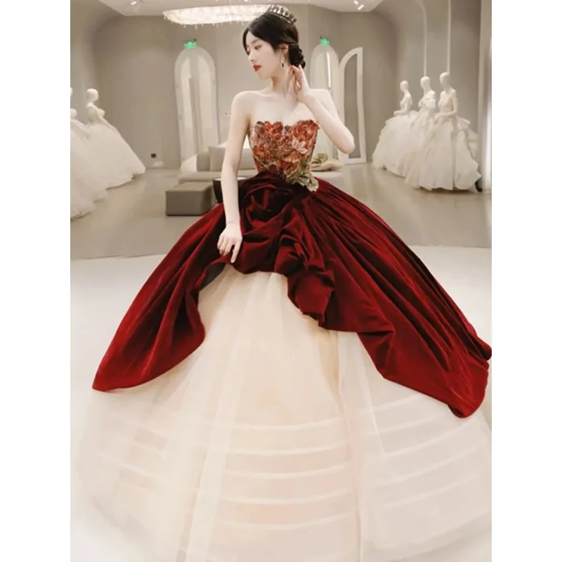 2025 luz vestidos de casamento de luxo para mulheres festa à noite sem alças fora do ombro vestido de baile banquete vestidos de ocasião formal