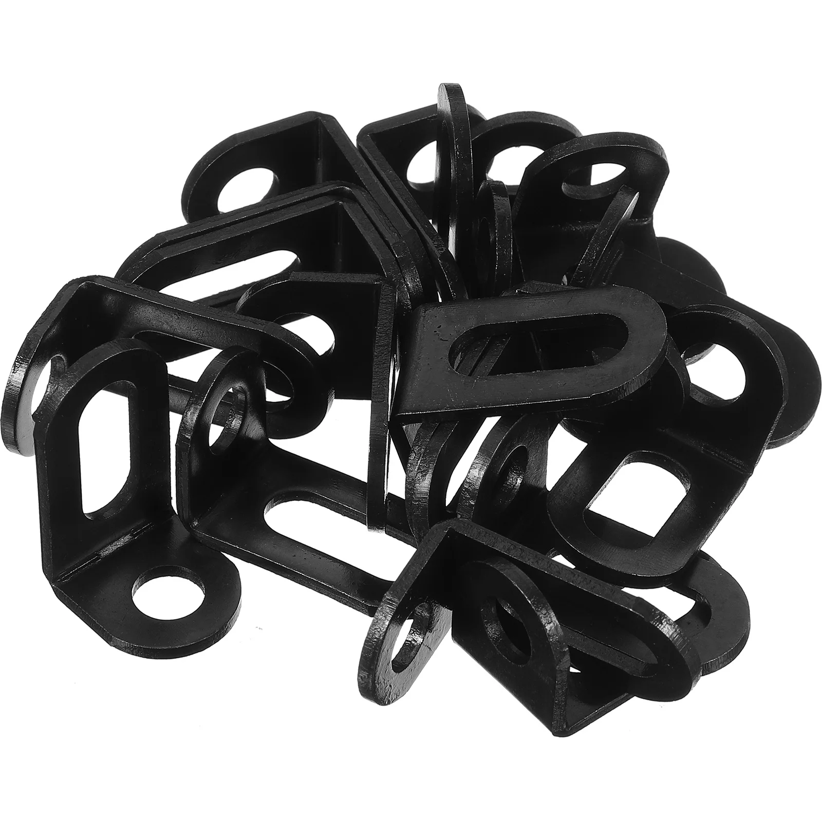 

20pcs L-Shaped Iron Shelf Brackets Corner Braces For Furniture Wood Cabinet Right Angle Metal Brackets Mounting Fastening Black