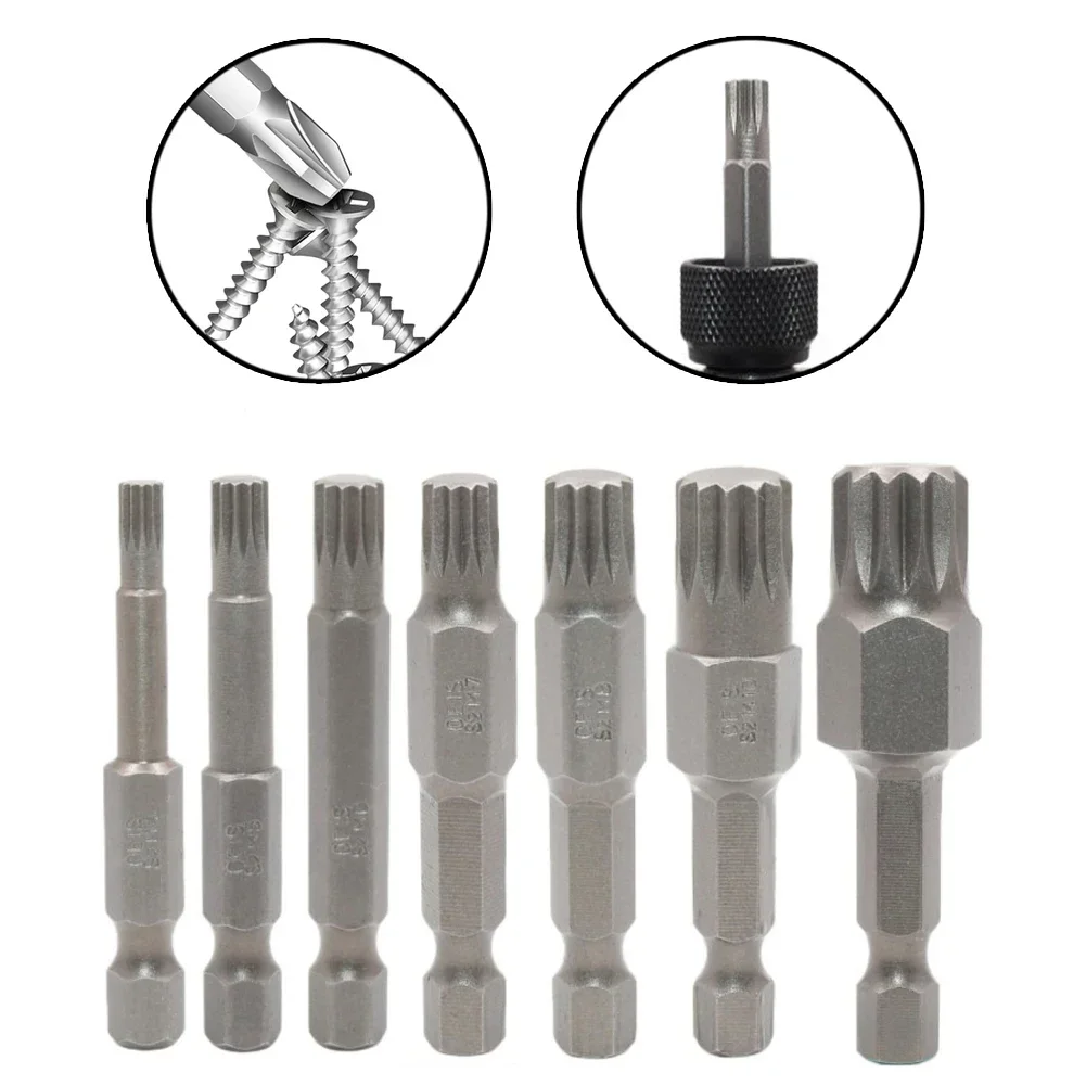 50mm 12 Point Torx Screwdriver Bit Hex Shank Magnetic M5 M6 M7 M8 M10 M-12 Electric Manual Screwdriver Air Drill Bit