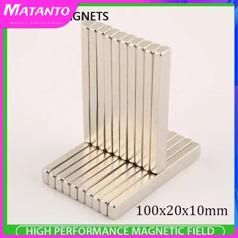 1/2PCS 100x20x10mm Block Powerful Magnets Long Sheet Neodymium Magnet Strong Permanent NdFeB Magnets