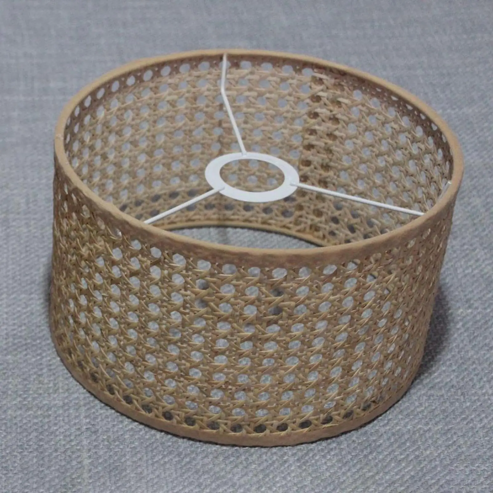 Handmade Rattan Woven Cylinder Lampshade for Table Lamp Desk Light Cover E