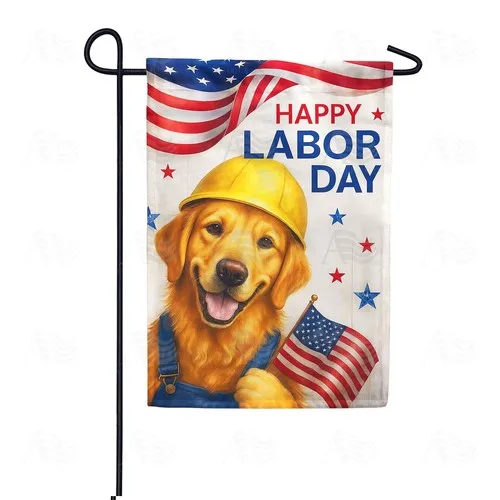Happy Labor Day Worker Dog Flag Graden Flag UUI GGX