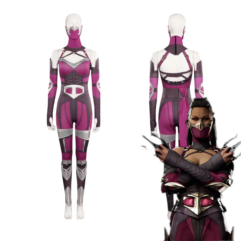 

Mortal Cos Kombat Milenna Cosplay Costume Sexy Jumpsuit Mask Role Playing Outfits Halloween Carnival Party Disguise Suit