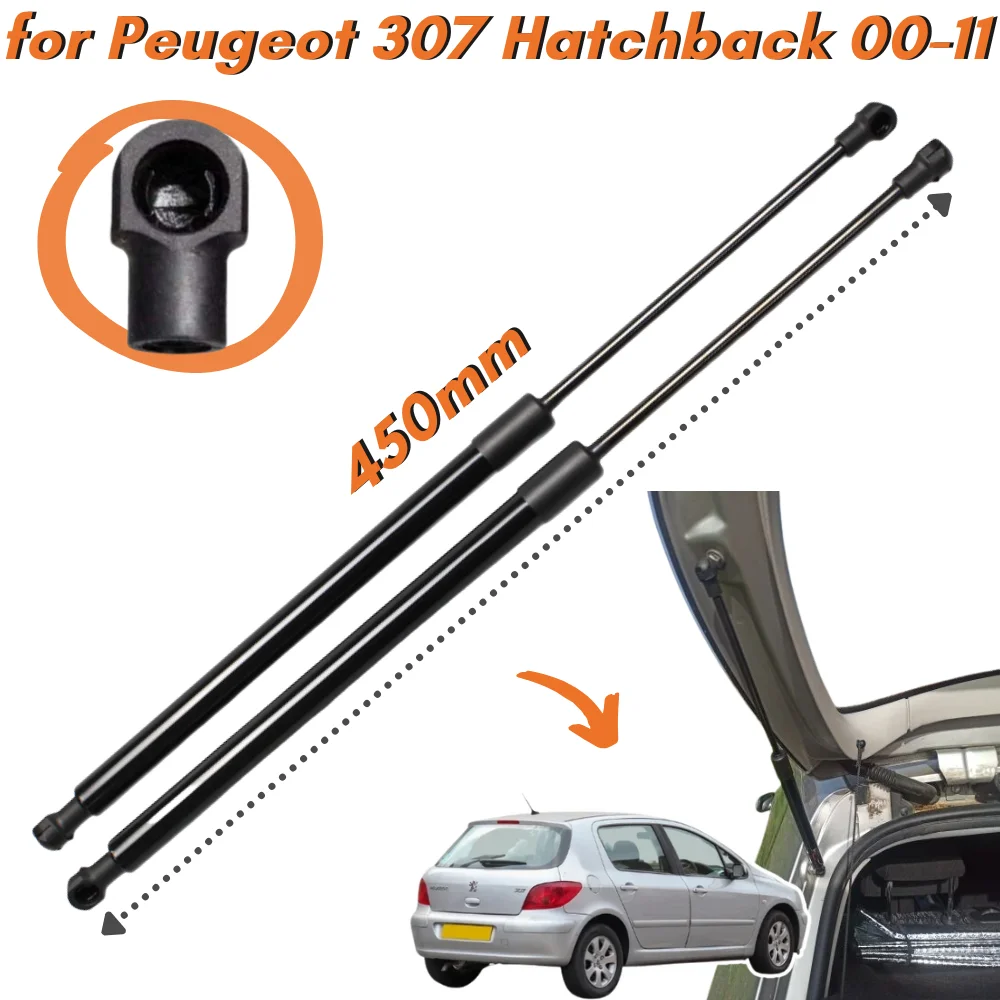 Qty(2) Rozpórki bagażnika do Peugeot 307 (3A/C) Hatchback 2000-2011 Podnośnik tylnej klapy bagażnika Sprężyny gazowe Amortyzatory