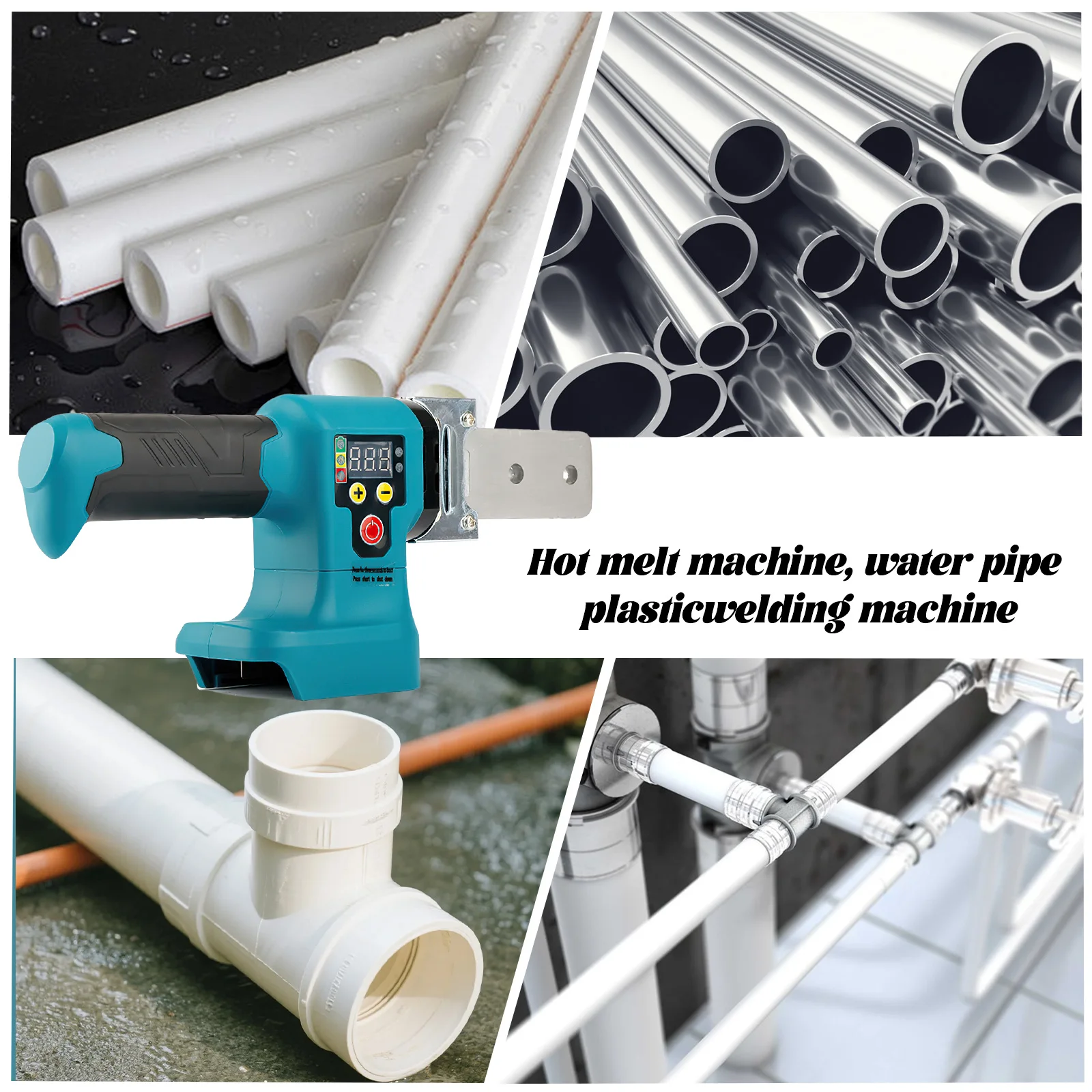 ماكينة لحام الأنابيب الكهربائية اللاسلكي فوزر PPR/PB/PE سبيكة لحام أنبوب بلاستيكي PP التدفئة تذوب الساخن صالح مع بطاريتين #2