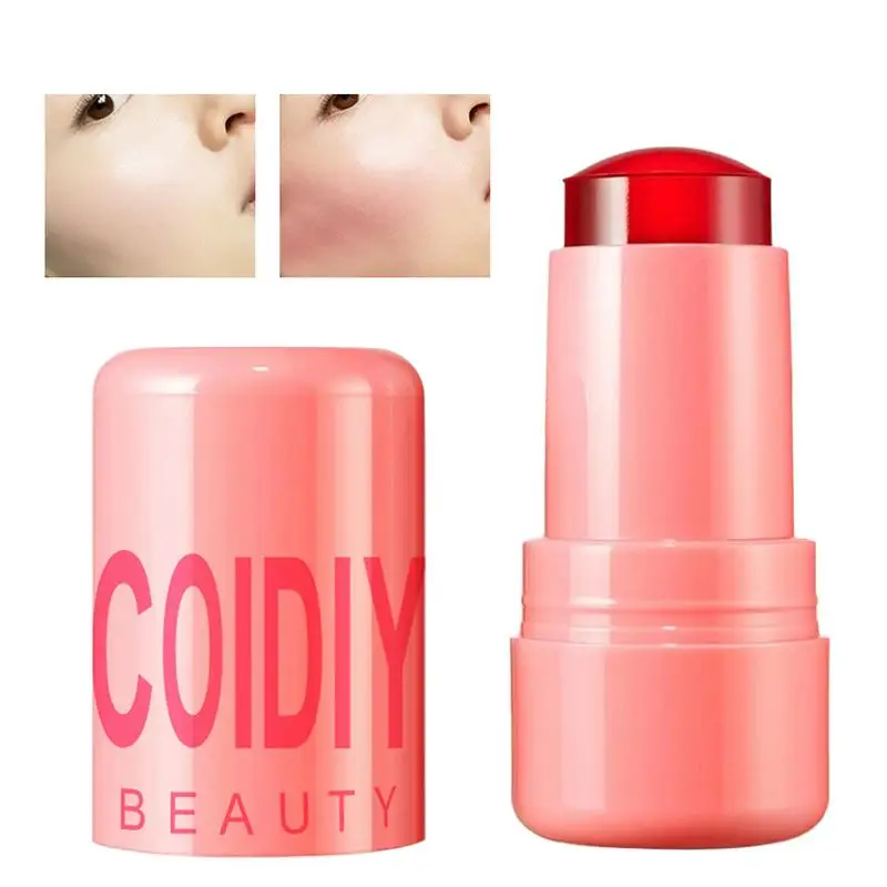 Jelly maquiagem em pó blush, natural de uso duplo, lábio, bochecha, vara de mancha, bálsamo labial, destaque da pele, blush rosto, uso diário