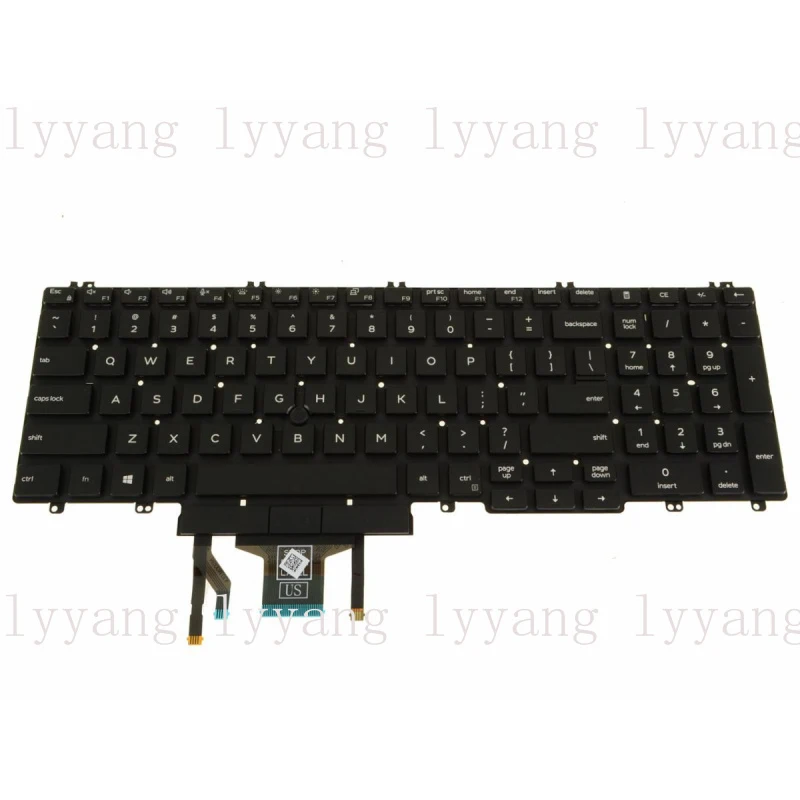 f  0MMH7V FOR DELL Latitude 5500 Precision 3540 Laptop Dual Point Backlit Keyboard