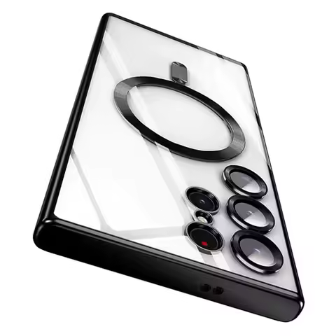 For Magsafe Plating Clear Phone Cases For Samsung Galaxy S24 S23 S22 Ultra Plus S21 FE 5G Luxury Wireless Charge Magnetic Cover